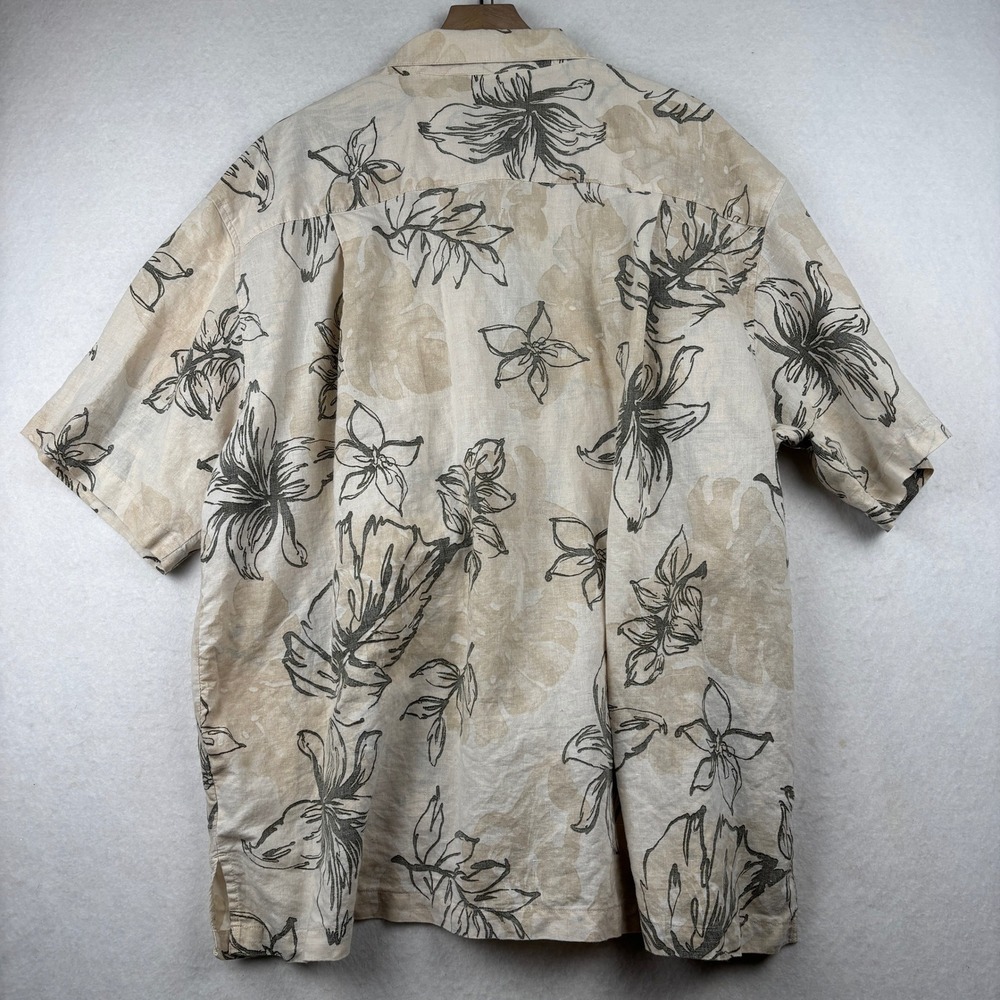 Panama Jack Shirt Mens 3XL Ramie Cotton Floral Tropical‎ Button Down - Picture 3 of 7